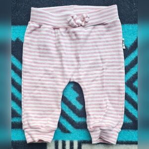 Emily & Oliver Rabbit Bear Girls Organic Cotton Striped Pull On Pants 0-3 Months